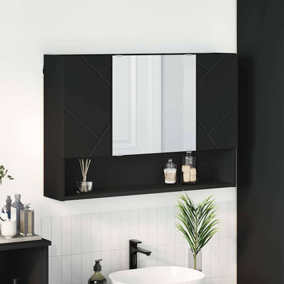 vidaXL Armoire de toilette avec porte Noir 80 x 17 x 55 cm Bois d'ingénierie
