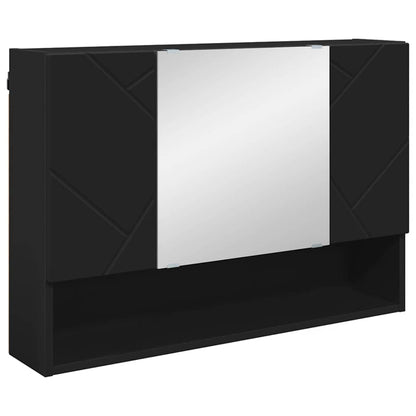 vidaXL Armoire de toilette avec porte Noir 80 x 17 x 55 cm Bois d'ingénierie