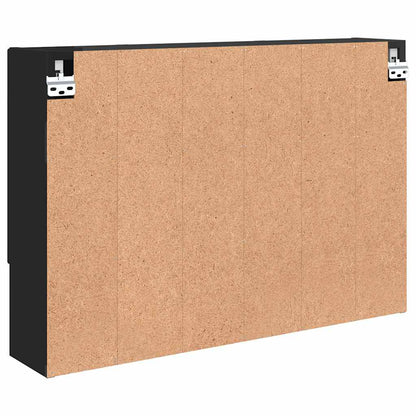 vidaXL Armoire de toilette avec porte Noir 80 x 17 x 55 cm Bois d'ingénierie