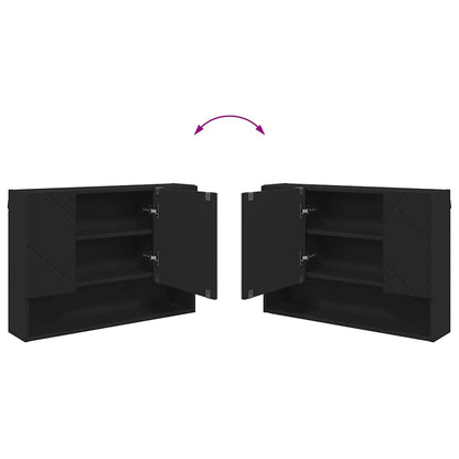 vidaXL Armoire de toilette avec porte Noir 80 x 17 x 55 cm Bois d'ingénierie