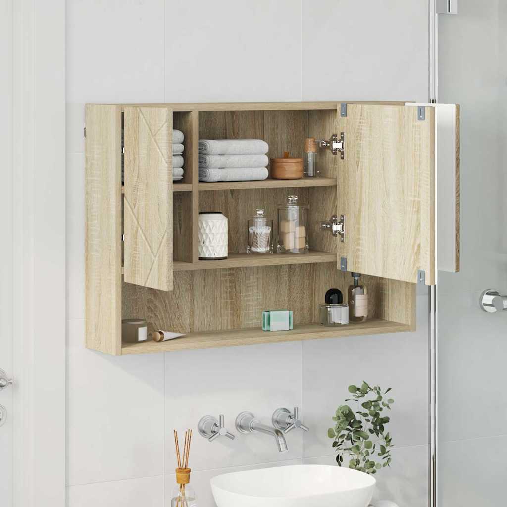 vidaXL Armoire de toilette chêne sonoma 80 x 17 x 55 cm Bois d'ingénierie