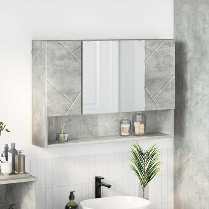 vidaXL Armoire de toilette avec porte gris béton 80 x 17 x 55 cm Bois d'ingénierie