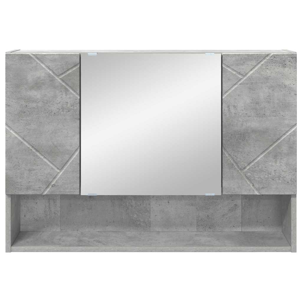 vidaXL Armoire de toilette avec porte gris béton 80 x 17 x 55 cm Bois d'ingénierie