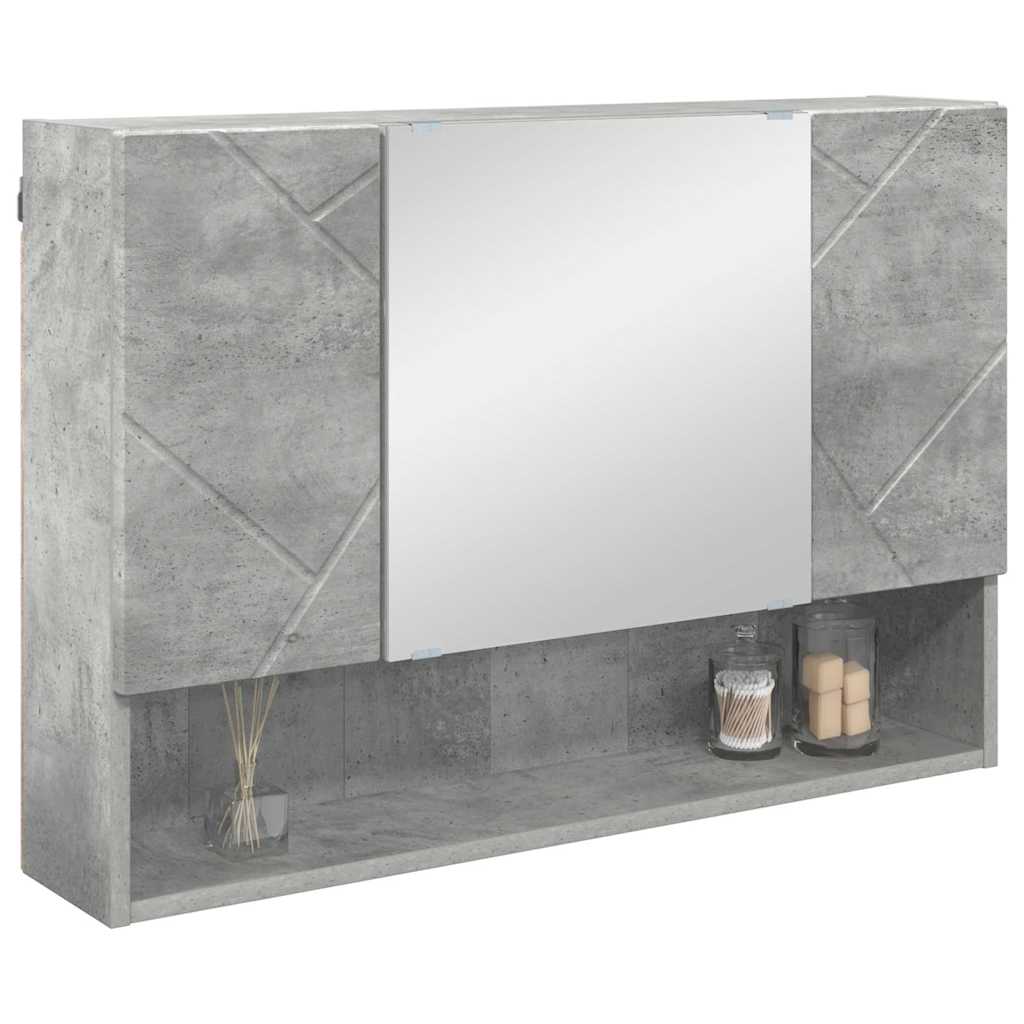 vidaXL Armoire de toilette avec porte gris béton 80 x 17 x 55 cm Bois d'ingénierie