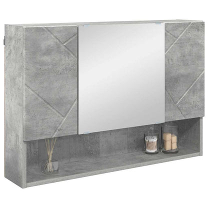 vidaXL Armoire de toilette avec porte gris béton 80 x 17 x 55 cm Bois d'ingénierie