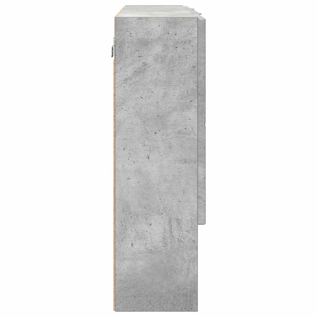 vidaXL Armoire de toilette avec porte gris béton 80 x 17 x 55 cm Bois d'ingénierie