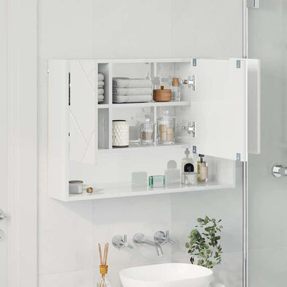 vidaXL Armoire à pharmacie murale brillante blanche 80 x 17 x 55 cm Bois d'ingénierie