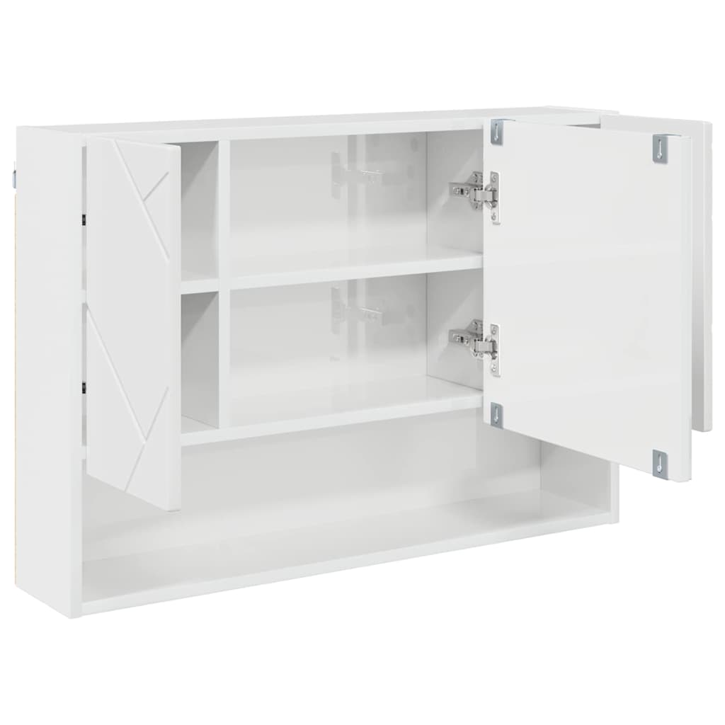 vidaXL Armoire à pharmacie murale brillante blanche 80 x 17 x 55 cm Bois d'ingénierie