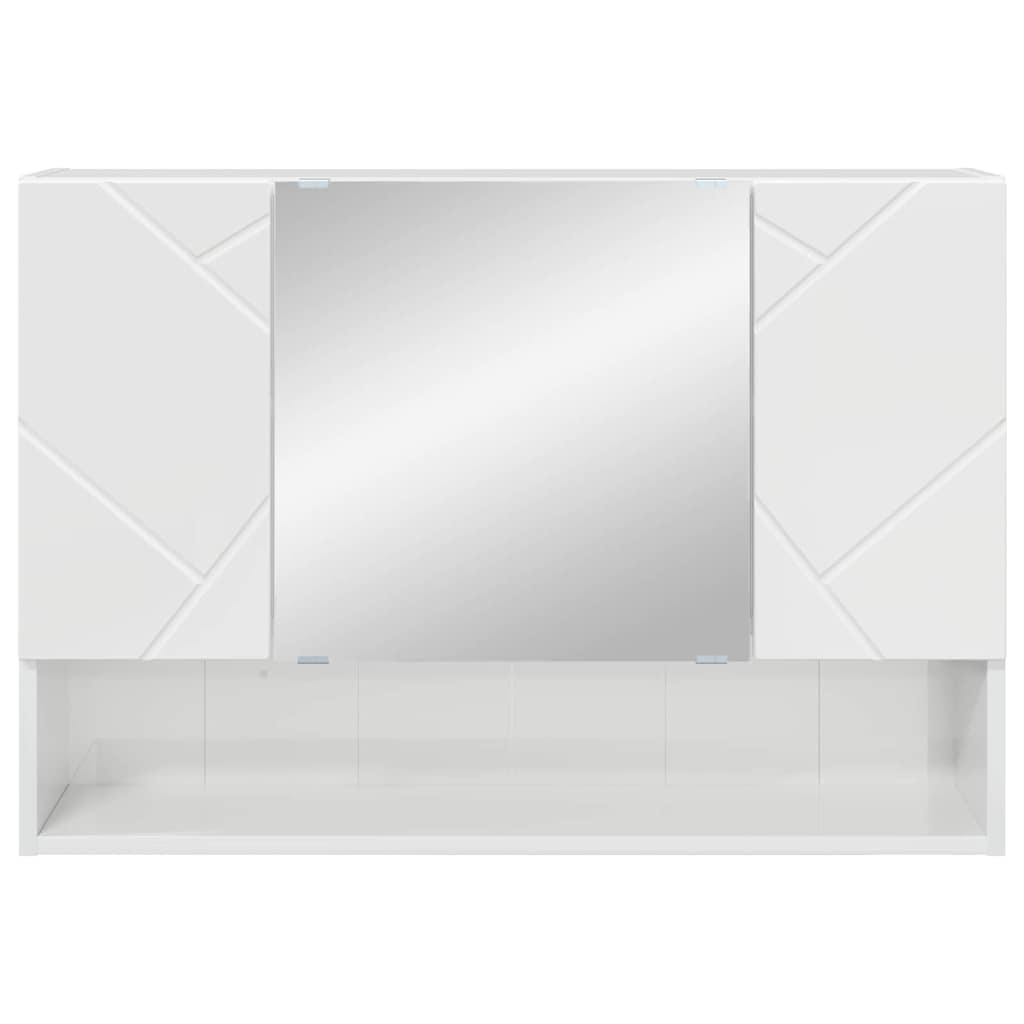vidaXL Armoire à pharmacie murale brillante blanche 80 x 17 x 55 cm Bois d'ingénierie