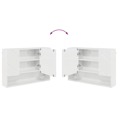 vidaXL Armoire à pharmacie murale brillante blanche 80 x 17 x 55 cm Bois d'ingénierie