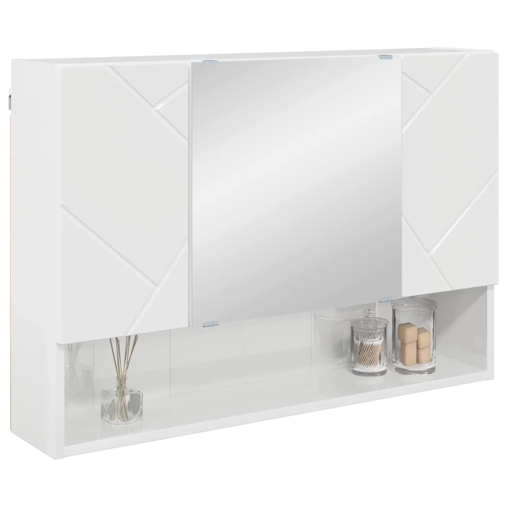 vidaXL Armoire à pharmacie murale brillante blanche 80 x 17 x 55 cm Bois d'ingénierie