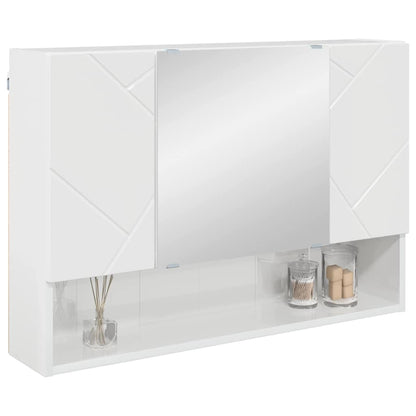 vidaXL Armoire à pharmacie murale brillante blanche 80 x 17 x 55 cm Bois d'ingénierie