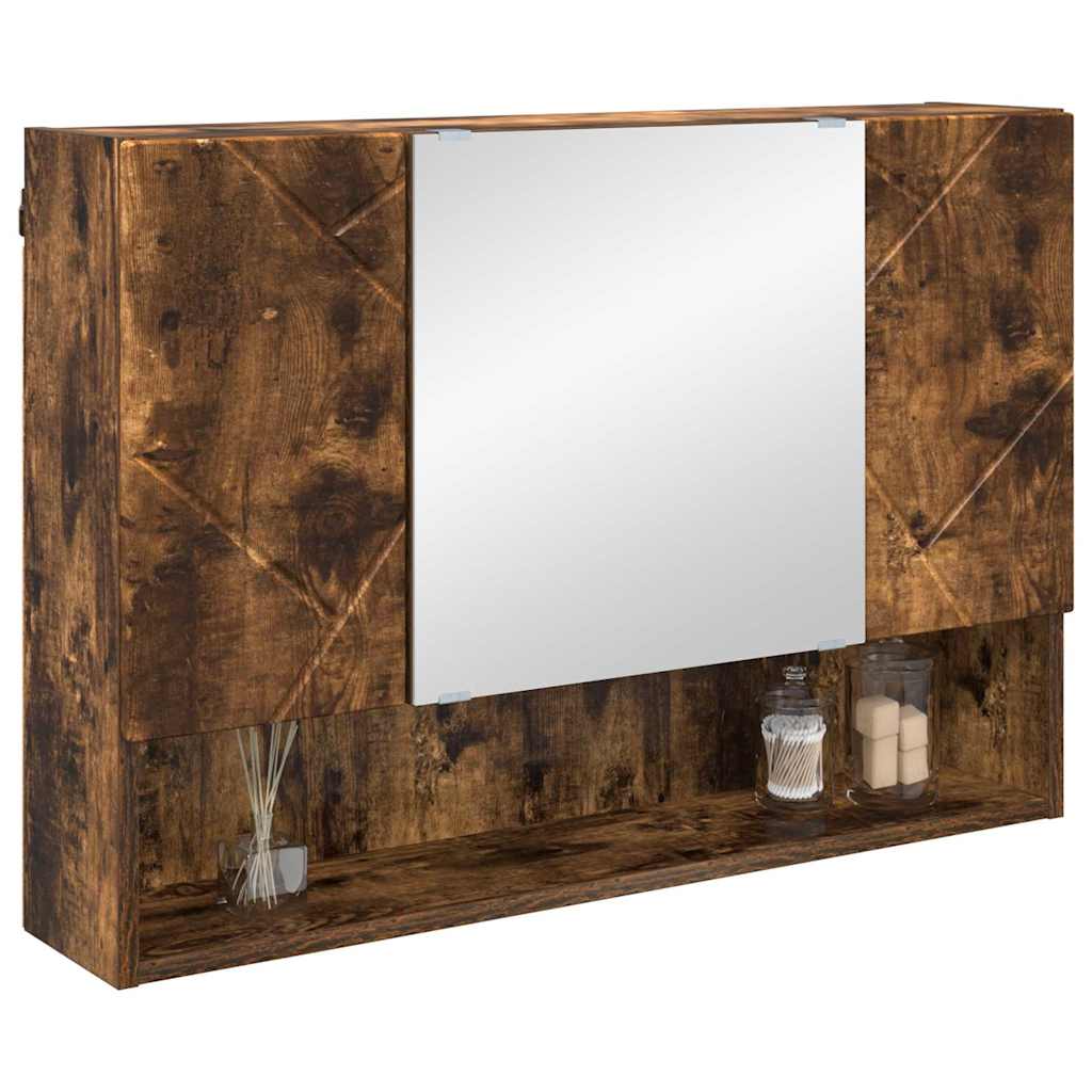Spiegelschrank Geräucherte Eiche 80 x 17 x 55 cm Holzwerkstoff