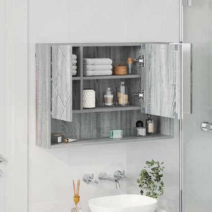 vidaXL Spiegelschrank Graues Sonoma 80 x 17 x 55 cm Holzwerkstoff