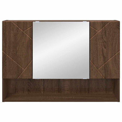 Spiegelschrank Braun Eichen-Optik 80 x 17 x 55 cm Holzwerkstoff