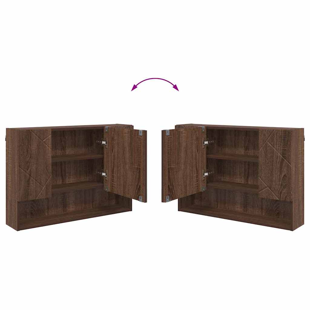 Spiegelschrank Braun Eichen-Optik 80 x 17 x 55 cm Holzwerkstoff
