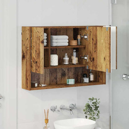 vidaXL Armoire de toilette avec porte en bois de récupération 80 x 17 x 55 cm Bois d'ingénierie