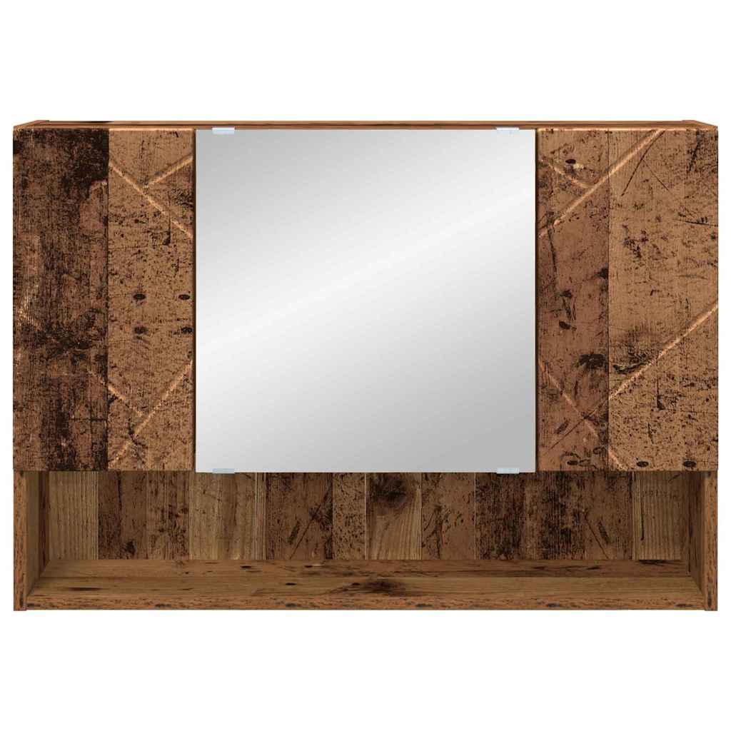 vidaXL Armoire de toilette avec porte en bois de récupération 80 x 17 x 55 cm Bois d'ingénierie