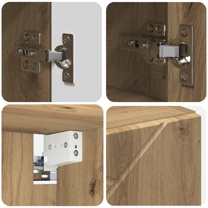 vidaXL Spiegelschrank Artisan-Eiche 80 x 17 x 55 cm Holzwerkstoff