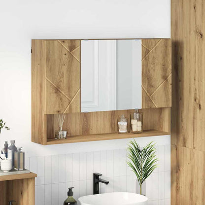 vidaXL Spiegelschrank Artisan-Eiche 80 x 17 x 55 cm Holzwerkstoff