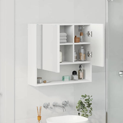 vidaXL Spiegelschrank Wandmontiert Weiß 59 x 17 x 55 cm Holzwerkstoff