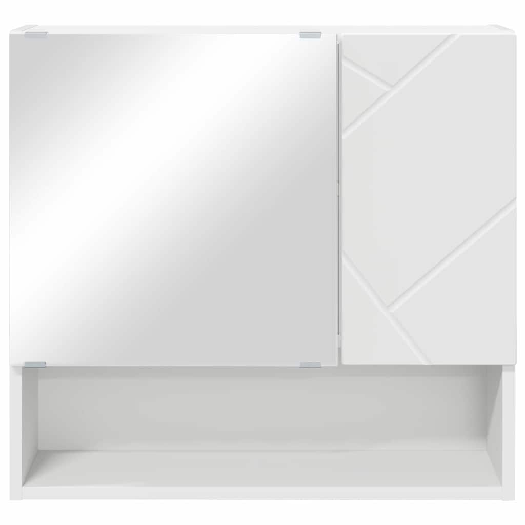 vidaXL Spiegelschrank Wandmontiert Weiß 59 x 17 x 55 cm Holzwerkstoff