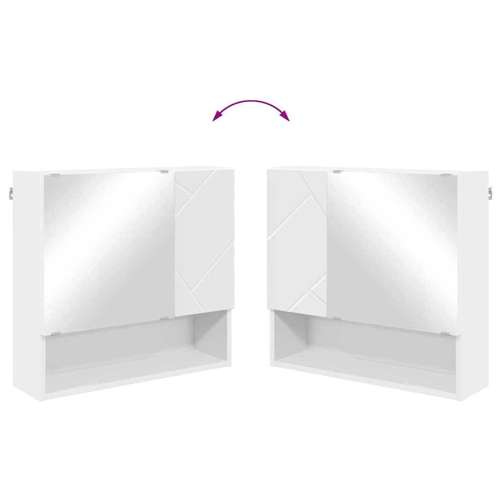 vidaXL Spiegelschrank Wandmontiert Weiß 59 x 17 x 55 cm Holzwerkstoff