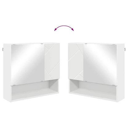 vidaXL Spiegelschrank Wandmontiert Weiß 59 x 17 x 55 cm Holzwerkstoff