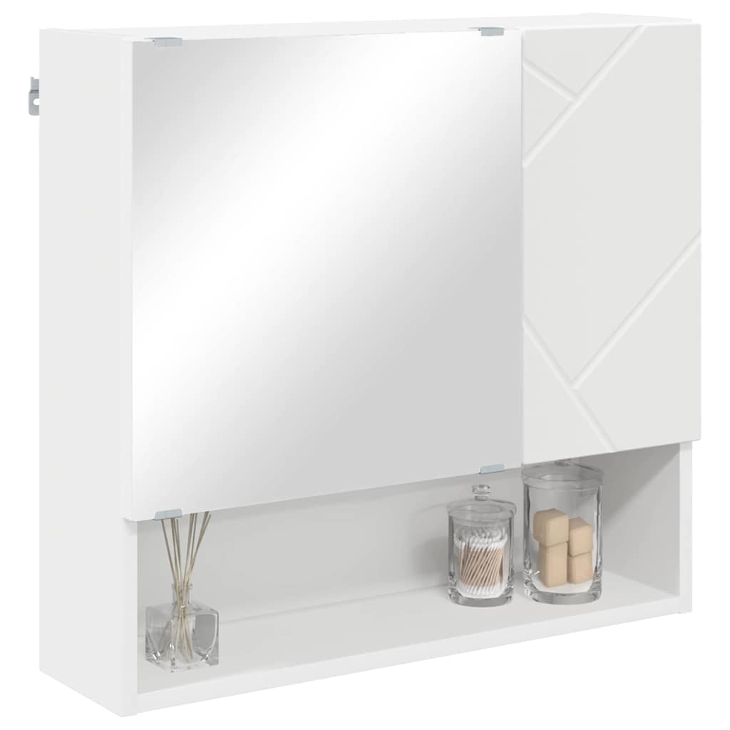 vidaXL Spiegelschrank Wandmontiert Weiß 59 x 17 x 55 cm Holzwerkstoff