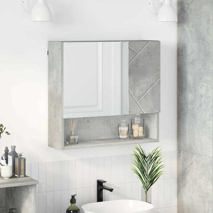 vidaXL Spiegelschrank mit Tür Beton Grau 59 x 17 x 55 cm Holzwerkstoff