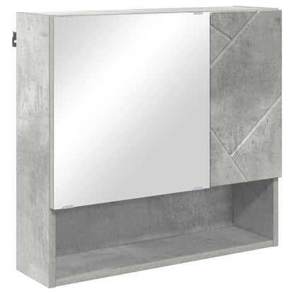 vidaXL Spiegelschrank mit Tür Beton Grau 59 x 17 x 55 cm Holzwerkstoff