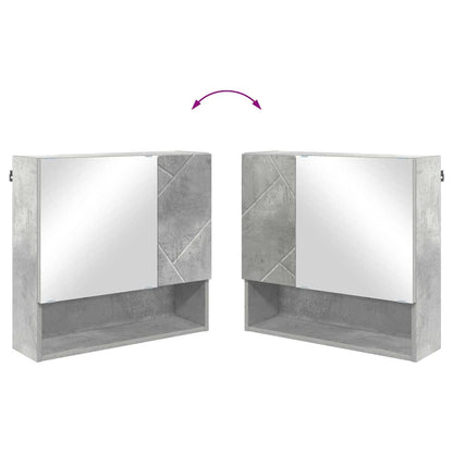 vidaXL Spiegelschrank mit Tür Beton Grau 59 x 17 x 55 cm Holzwerkstoff