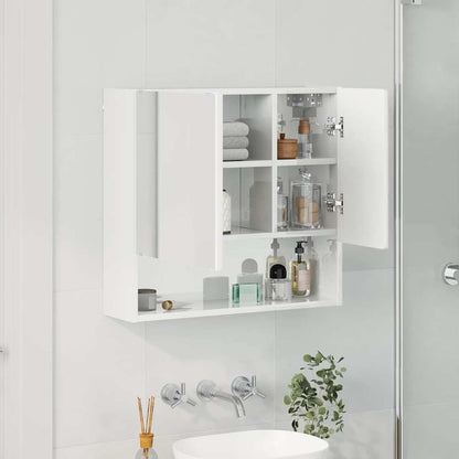 vidaXL Spiegelschrank Hochglanz Weiß 59 x 17 x 55 cm Holzwerkstoff