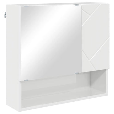 vidaXL Spiegelschrank Hochglanz Weiß 59 x 17 x 55 cm Holzwerkstoff