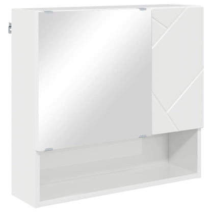 vidaXL Spiegelschrank Hochglanz Weiß 59 x 17 x 55 cm Holzwerkstoff