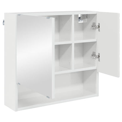 vidaXL Spiegelschrank Hochglanz Weiß 59 x 17 x 55 cm Holzwerkstoff