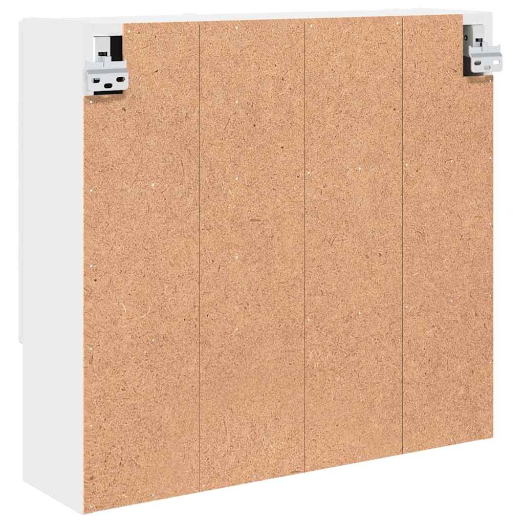 vidaXL Spiegelschrank Hochglanz Weiß 59 x 17 x 55 cm Holzwerkstoff