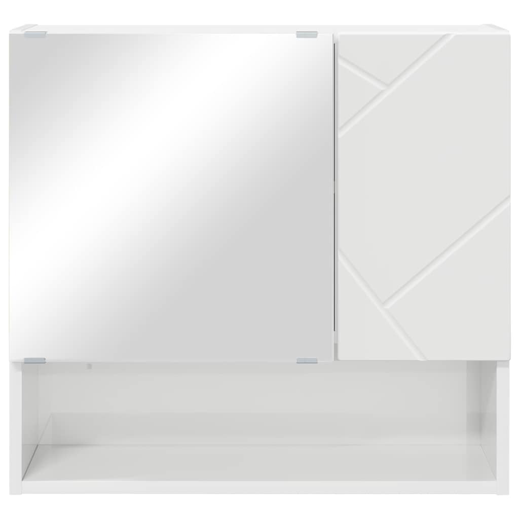 vidaXL Spiegelschrank Hochglanz Weiß 59 x 17 x 55 cm Holzwerkstoff