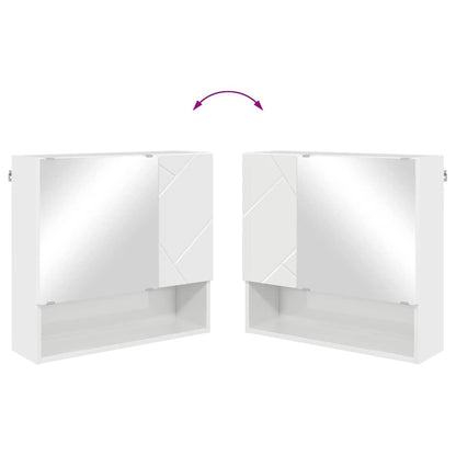 vidaXL Spiegelschrank Hochglanz Weiß 59 x 17 x 55 cm Holzwerkstoff