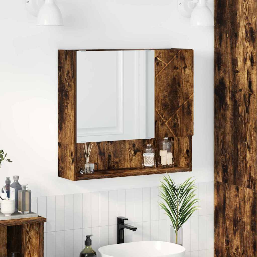 vidaXL Spiegelschrank Geräucherte Eiche 59 x 17 x 55 cm Holzwerkstoff