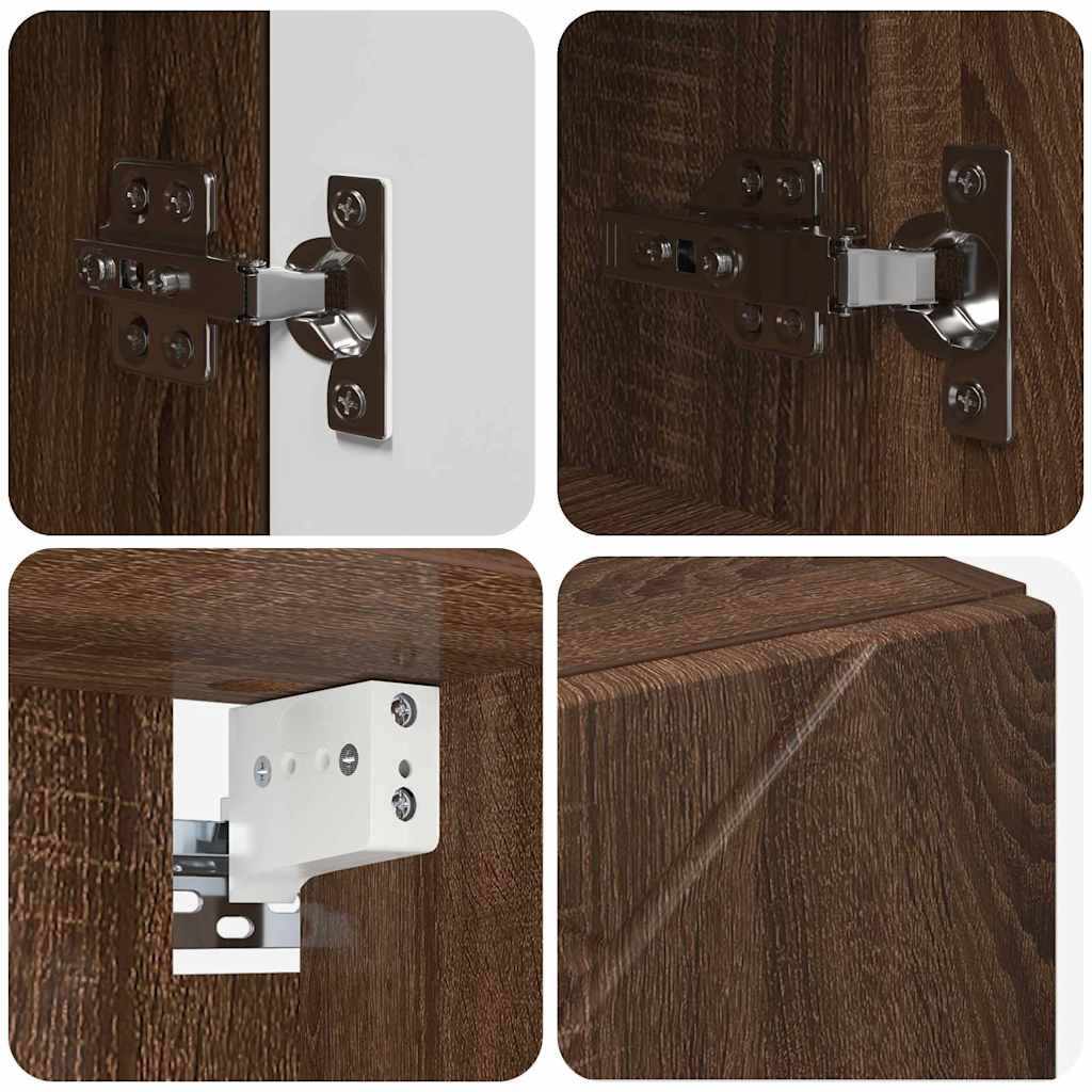 vidaXL Spiegelschrank Braun Eichen-Optik 59 x 17 x 55 cm Holzwerkstoff