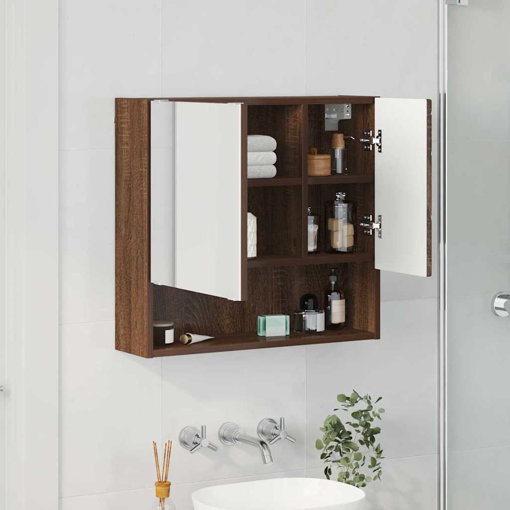 vidaXL Spiegelschrank Braun Eichen-Optik 59 x 17 x 55 cm Holzwerkstoff