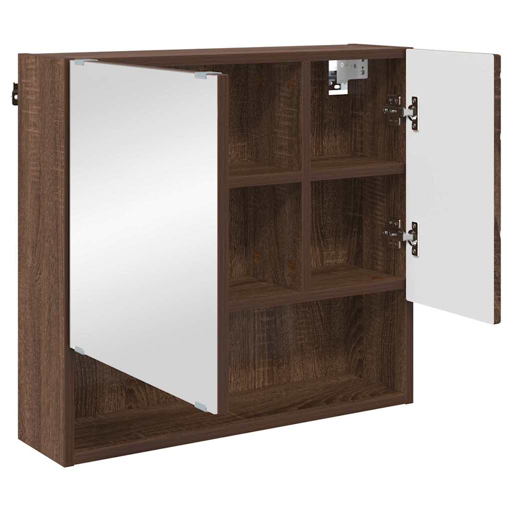 vidaXL Spiegelschrank Braun Eichen-Optik 59 x 17 x 55 cm Holzwerkstoff