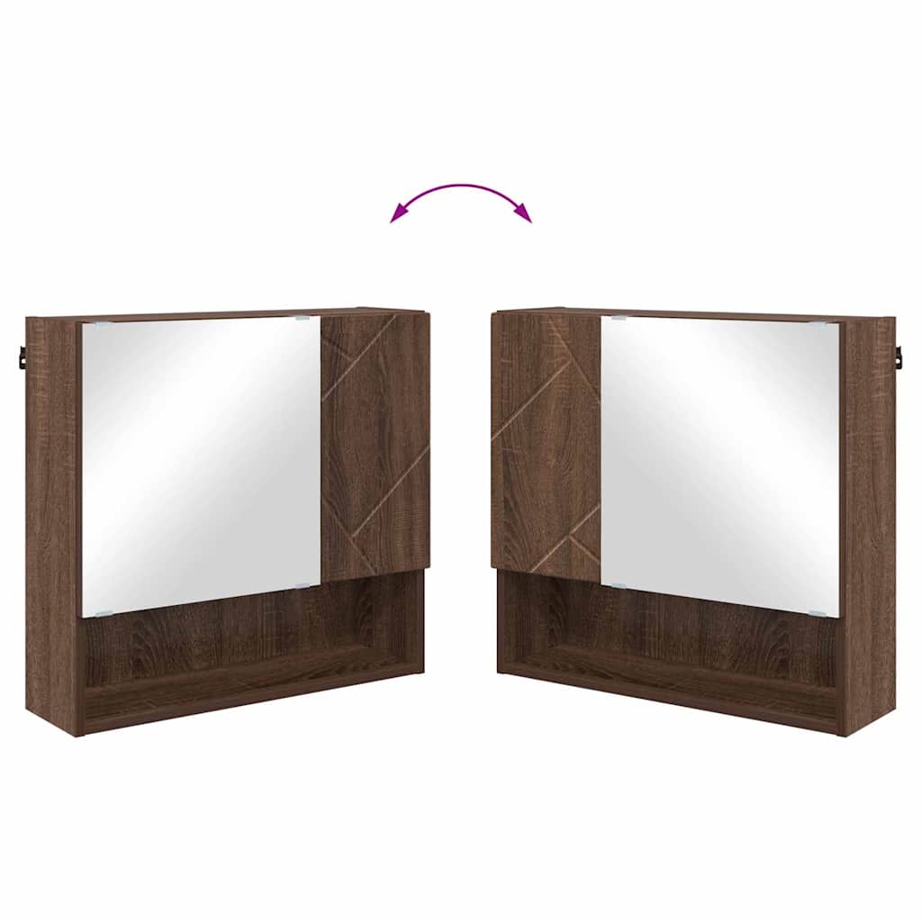 vidaXL Spiegelschrank Braun Eichen-Optik 59 x 17 x 55 cm Holzwerkstoff