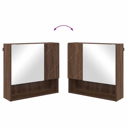 vidaXL Spiegelschrank Braun Eichen-Optik 59 x 17 x 55 cm Holzwerkstoff