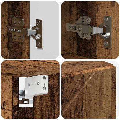 vidaXL Spiegelschrank mit Tür Altholz 59 x 17 x 55 cm Holzwerkstoff
