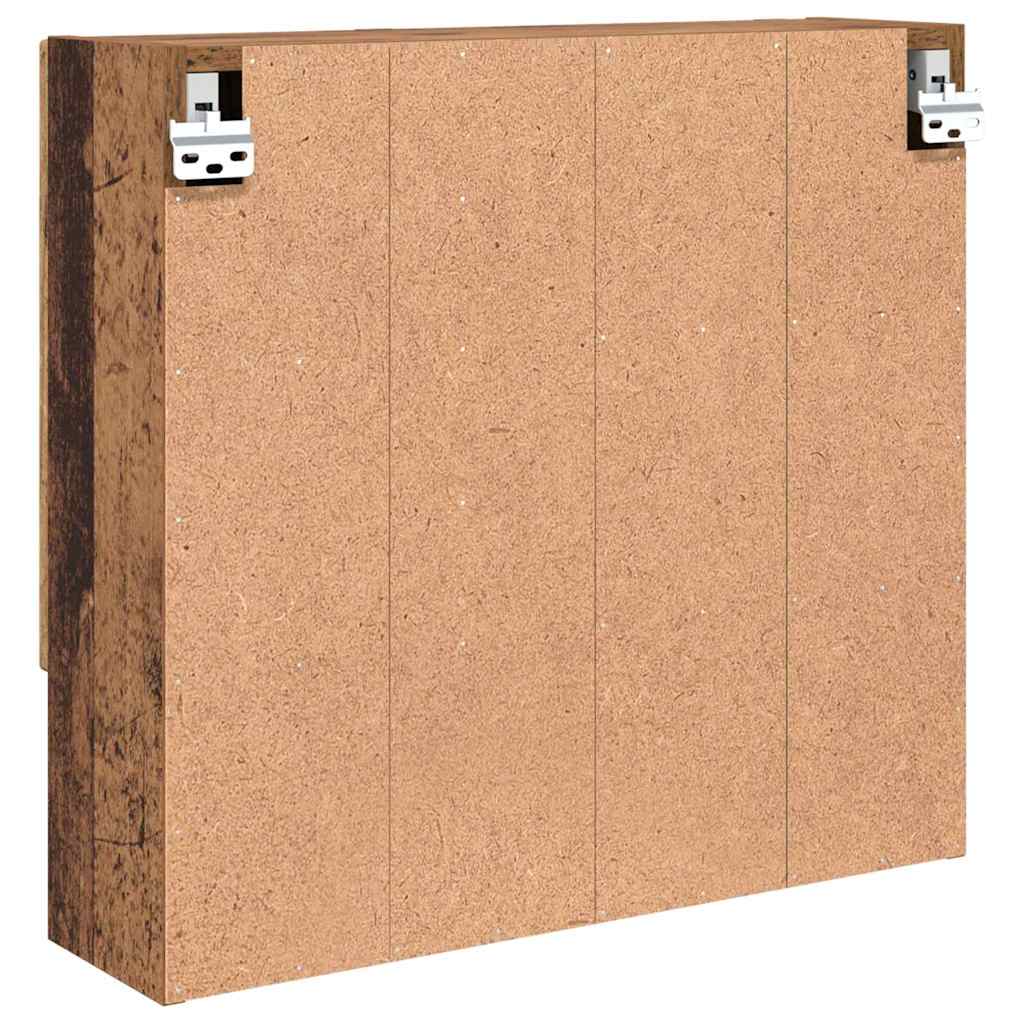 vidaXL Spiegelschrank mit Tür Altholz 59 x 17 x 55 cm Holzwerkstoff