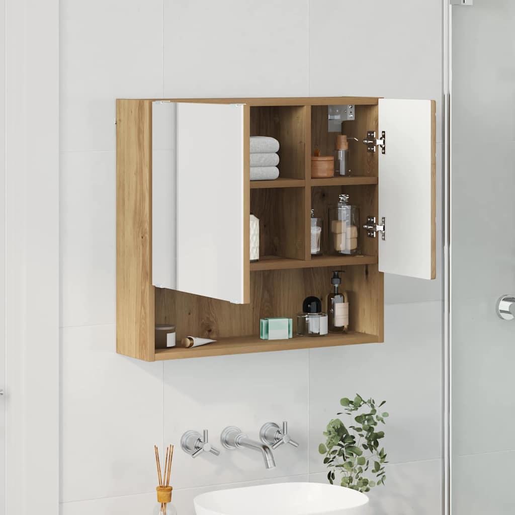 vidaXL Spiegelschrank Artisan-Eiche 59 x 17 x 55 cm Holzwerkstoff