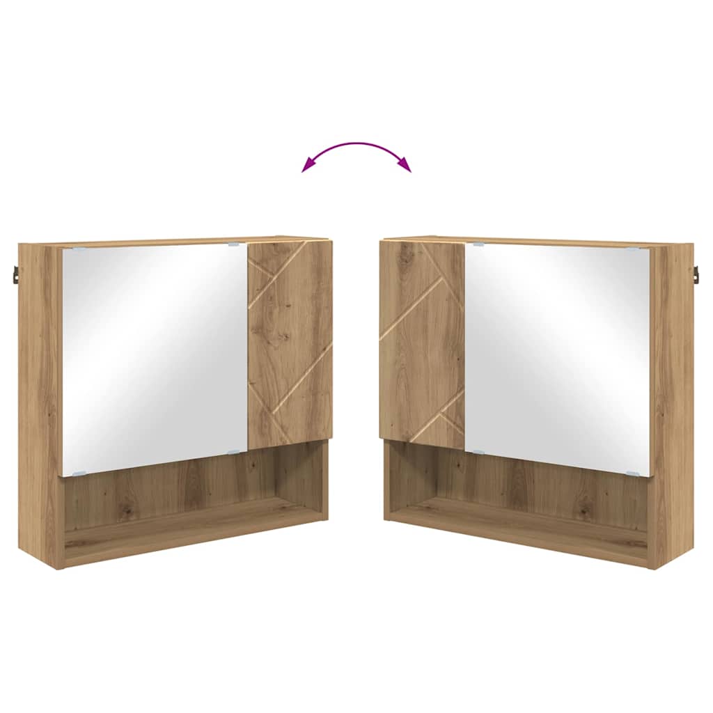 vidaXL Spiegelschrank Artisan-Eiche 59 x 17 x 55 cm Holzwerkstoff