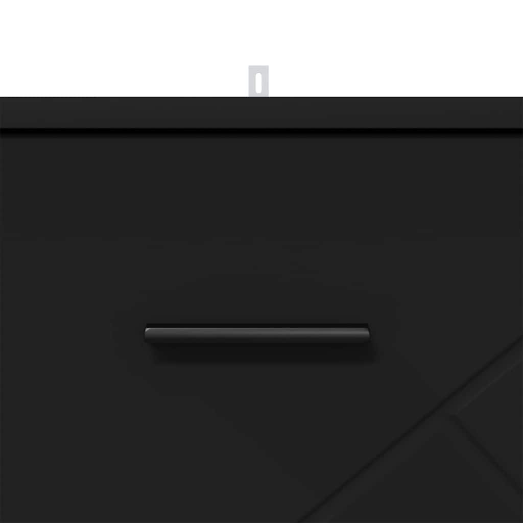 Nachttisch mit Schubladen Schwarz 38 x 38 x 66 cm Holzwerkstoff